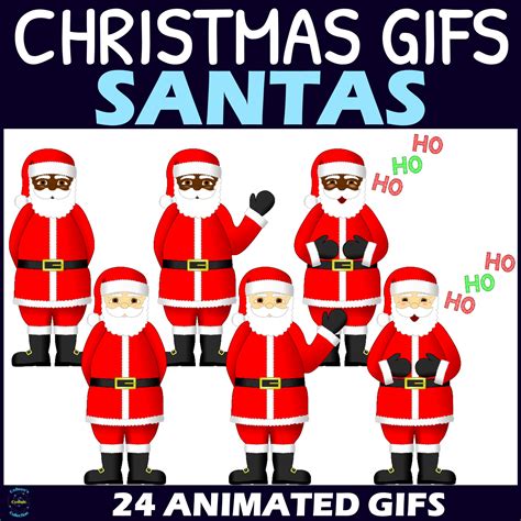 Christmas Santas GIFs - Animated Christmas Clipart - Made By Teachers
