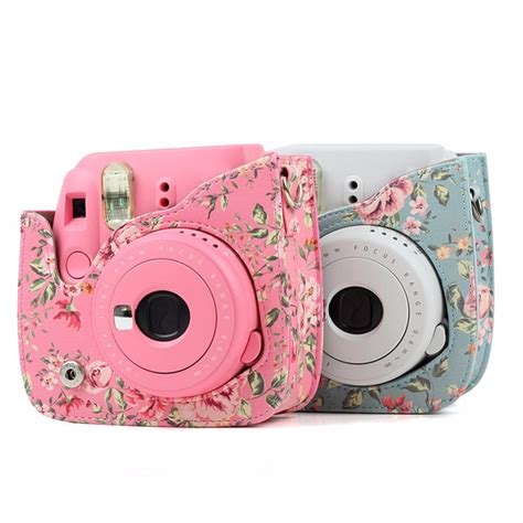 For Fujifilm Instax Mini 8 8 9 Camera Accessories Flowers Pu Leather