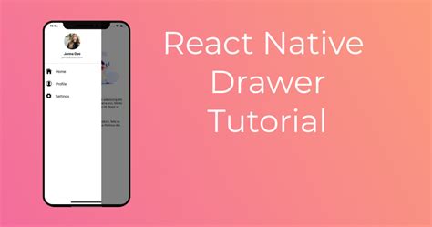 Animations in react native can be implemented through the following steps: React Native Drawer Tutorial - React Native Master