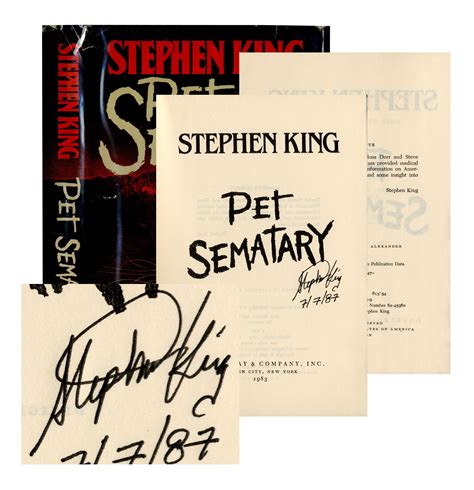 Lot Detail Stephen King Signed Pet Sematary First Edition