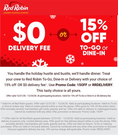So here we are … Red Robin February 2021 Coupons and Promo Codes