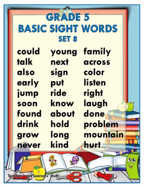 Basic Sight Words Grade 5 Free Download Deped Click
