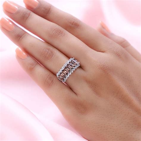 buy jenipapo andalusite and natural white zircon ring in platinum over sterling silver 1 65 ctw