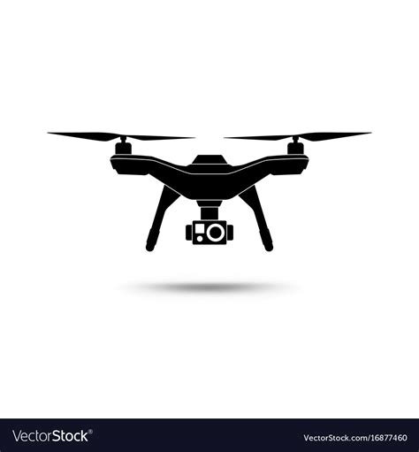 Drone Icon Copter Or Quadcopter With Camera Vector Image