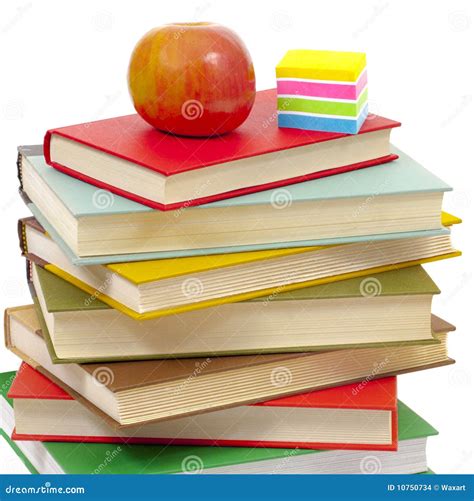 Stack Of School Textbooks Stock Images Image 10750734