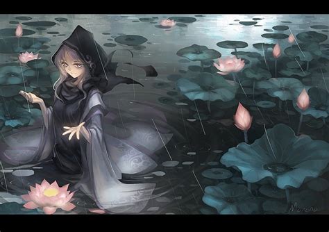 1366x768px 720p Free Download Lotus Pond Lotus Wet Floral Anime