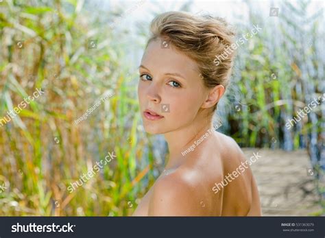 Nude Woman Standing Riverbank Stock Photo Shutterstock
