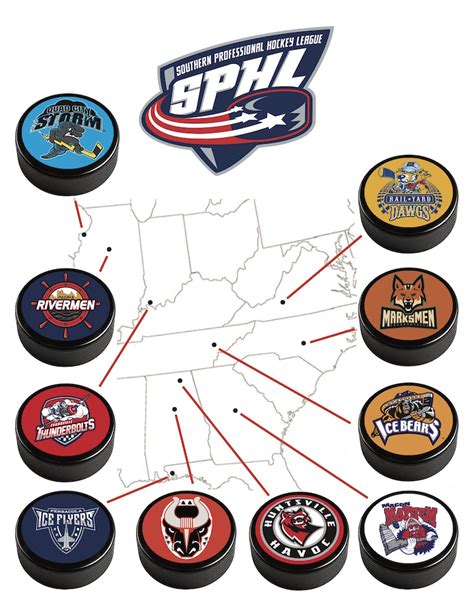 Sphl Team Map Sphl Southern Professional Hockey League