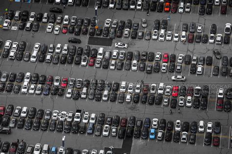 Aerial Photo Busy Parking Lot