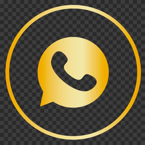 HD Premium Golden Gold Circles Outline Whatsapp Icon PNG Citypng