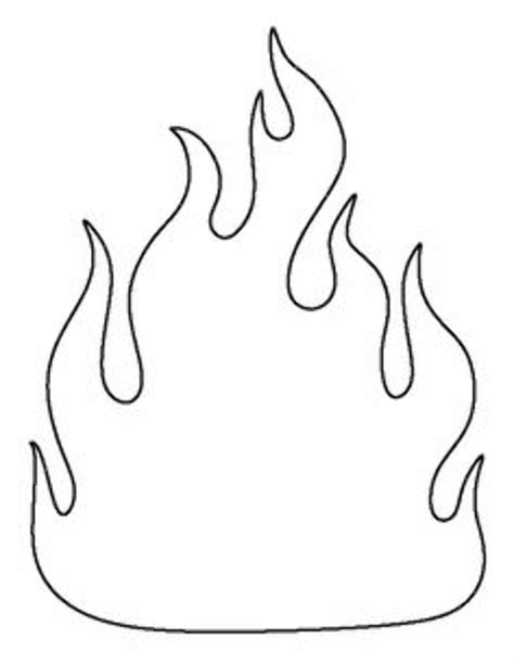 Flame Outline Flames Fire Coloring Drawing Clipart Pages Printable Clip