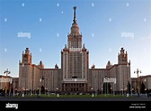 Das Hauptgebäude der staatlichen Universität Moskau, Ostfassade. Moskau ...