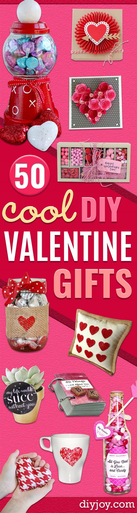 Handmade gift ideas to make for valentines day for husband, boyfriend, dad an other special guys. 50 Easy DIY Valentine's Day Gifts