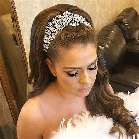 Our Beautiful Bride Medina Looking Fabulous With Her Retro Glam Hair Style And Crystal Encrusted
