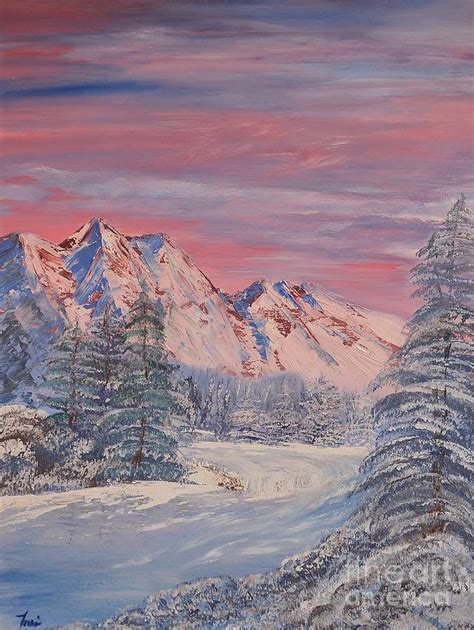 Snowy Mountains Painting By Terri Duncan Pixels