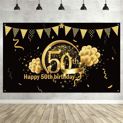 Create your own 50th birthday party invitations. 50th Birthday Black Gold Party Decoration, Extra Large ...