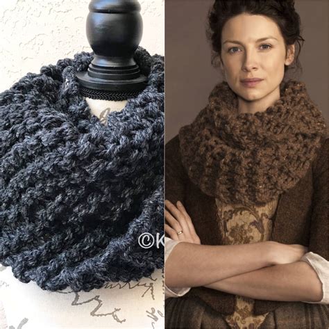 Claire Cowl Outlander Infinity Scarf Chunky Knit 8 Colors Etsy