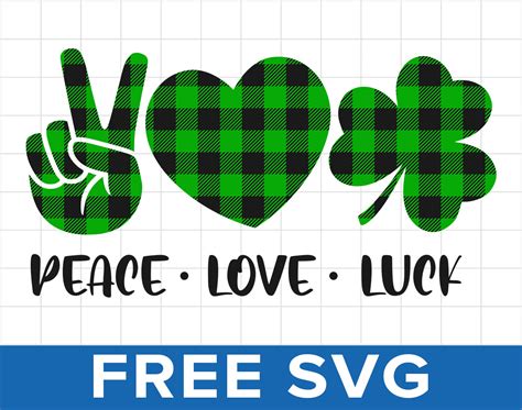 Peace Love Luck St Patricks Day Svg Silhouette Cut File