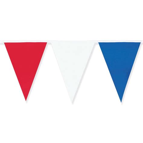 Amscan 18 In X 120 Ft Red White And Blue Pennant Flag Banner 12173