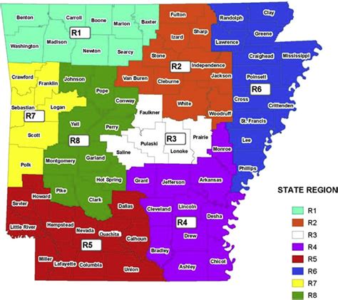 Arkansas County Map With Names