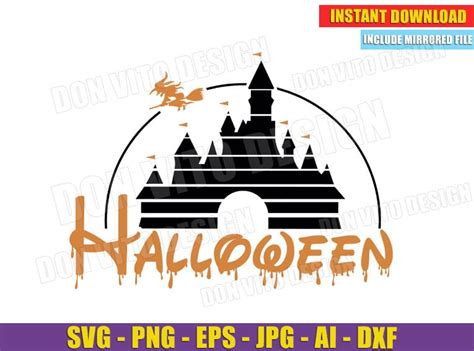 Disney Castle Halloween Witch SVG PNG files Cricut Best Design
