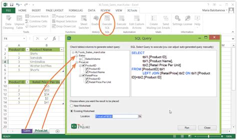 How To Run Sql Queries Directly On Excel Tables User Guide Xltools