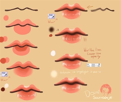How to draw anime eyes step by step | slow tutorial for beginners (no time lapse). Step By Step - Lip Tutorial by Saviroosje on deviantART ...