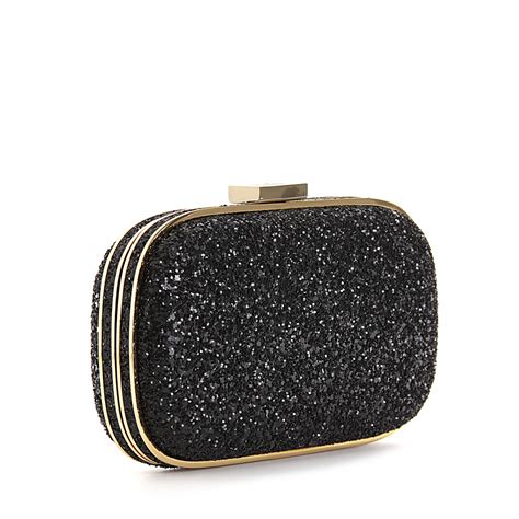 Lyst Anya Hindmarch Marano Glitter Box Clutch In Black