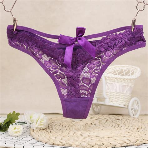 Aliexpress Com Buy Pc Sexy Women Lace Low Rise Hollow Briefs Panties G String Thongs Lingerie