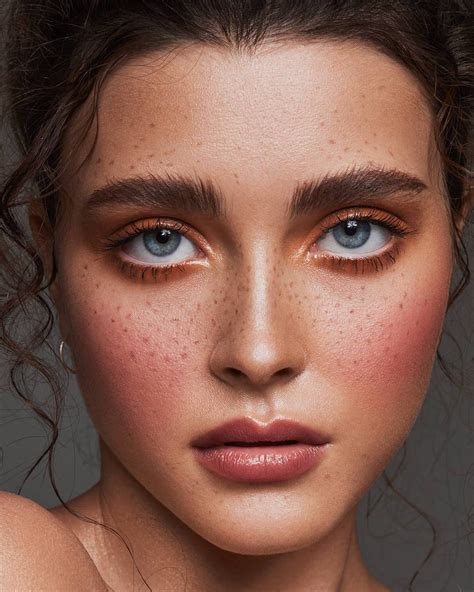 Blush Brows Freckles Freckles Makeup Makeup Photography Woman Face