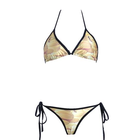 2016 Mature Tropical Banana Bikinis For Women Push Up Beach Bikini Sling Decorate Bathing Suit