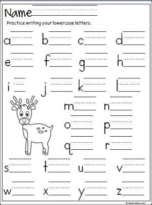Reindeer Lowercase Letter Writing Practice - Made By Teachers