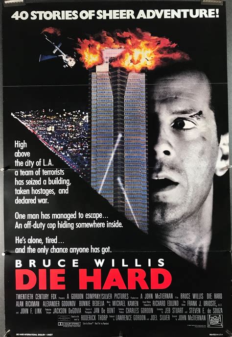 Die Hard Original Vintage Bruce Willis Action Movie Poster Original