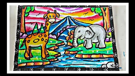 Menggambar Kebun Binatang Gajah Dan Jerapah How To Draw Part 15