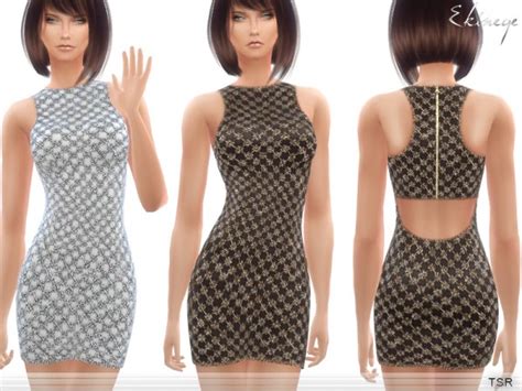 The Sims Resource Embellished Bodycon Dress By Ekinege • Sims 4 Downloads