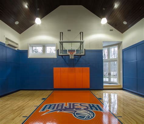 Residential Basketball Court Traditional Home Gym New York By