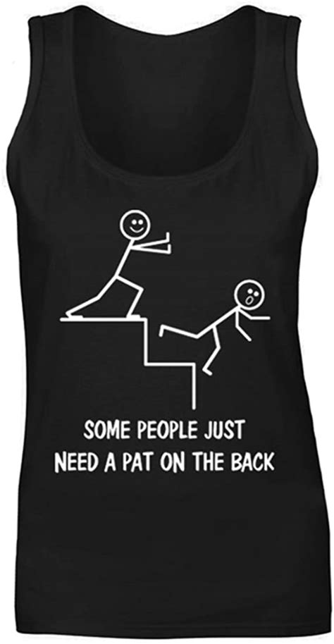 womens stickman pat on the back sarcastic funny vest tank top uk fashion
