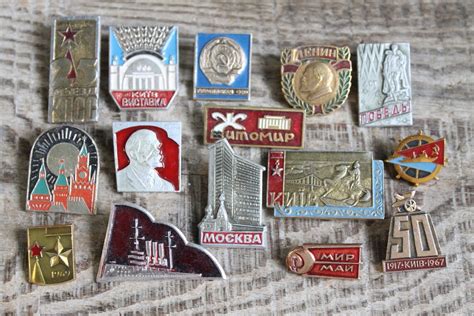 Set Of 15 Soviet Pins Collectible Pins Pinback Button Etsy