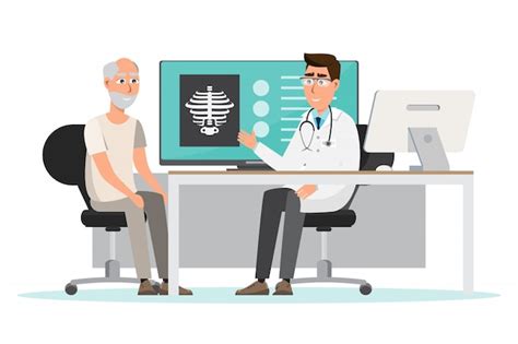 Premium Vector Medical Concept Doctor And Patient In Hospital