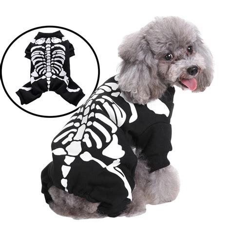 Disfraz De Esqueleto De Halloween Para Perro Calavera Negra Sudaderas