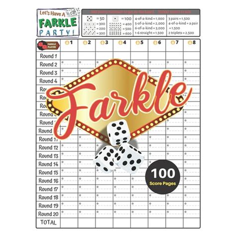 F Scoresheets Lets Have A Farkle Party Score Sheets 100 Pages For