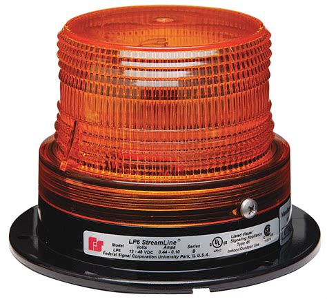 Federal Signal Low Profile Warning Light Red Strobe Tube 120v Ac 2