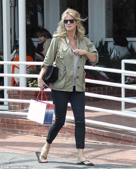 Rachel Hunter 45 Shows Off Her Slim Pins In Tight Black Jeans With
