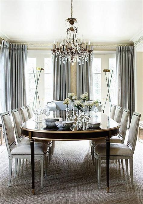 Modern dining table design ideas, dinning room decorating ideas 2020. This gray and cream formal dining room with gold and ...