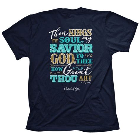 Praise The Lord In This Then Sings My Soul Cherished Girl T Shirt In Navy That Shares The