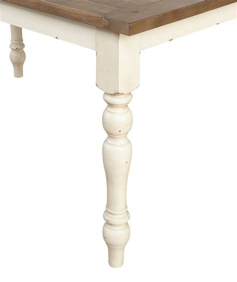 Prato Antique White And Distressed Oak Two Tone Finish Wood Dining Tab