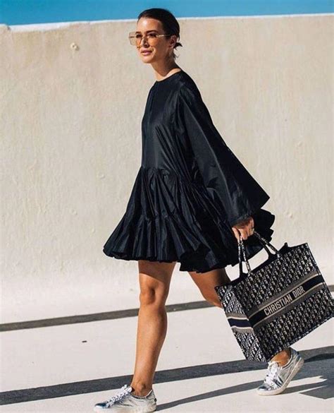 How To Style A Black Dress With Sneakers
