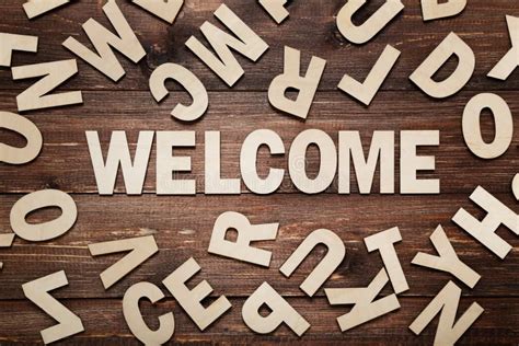 Word Welcome By Wooden Letters Stock Image Image Of Concept Business