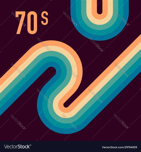 70s 1970 Abstract Stock Retro Lines Background Vector Image