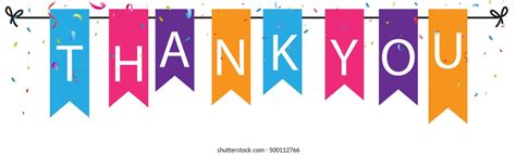 Thank You Sign Colorful Bunting Flags Stock Illustration 500112766